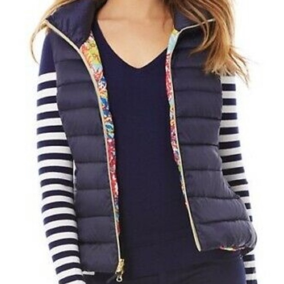 Lilly Pulitzer Allie Packable Down Puffer Vest - Picture 1 of 7